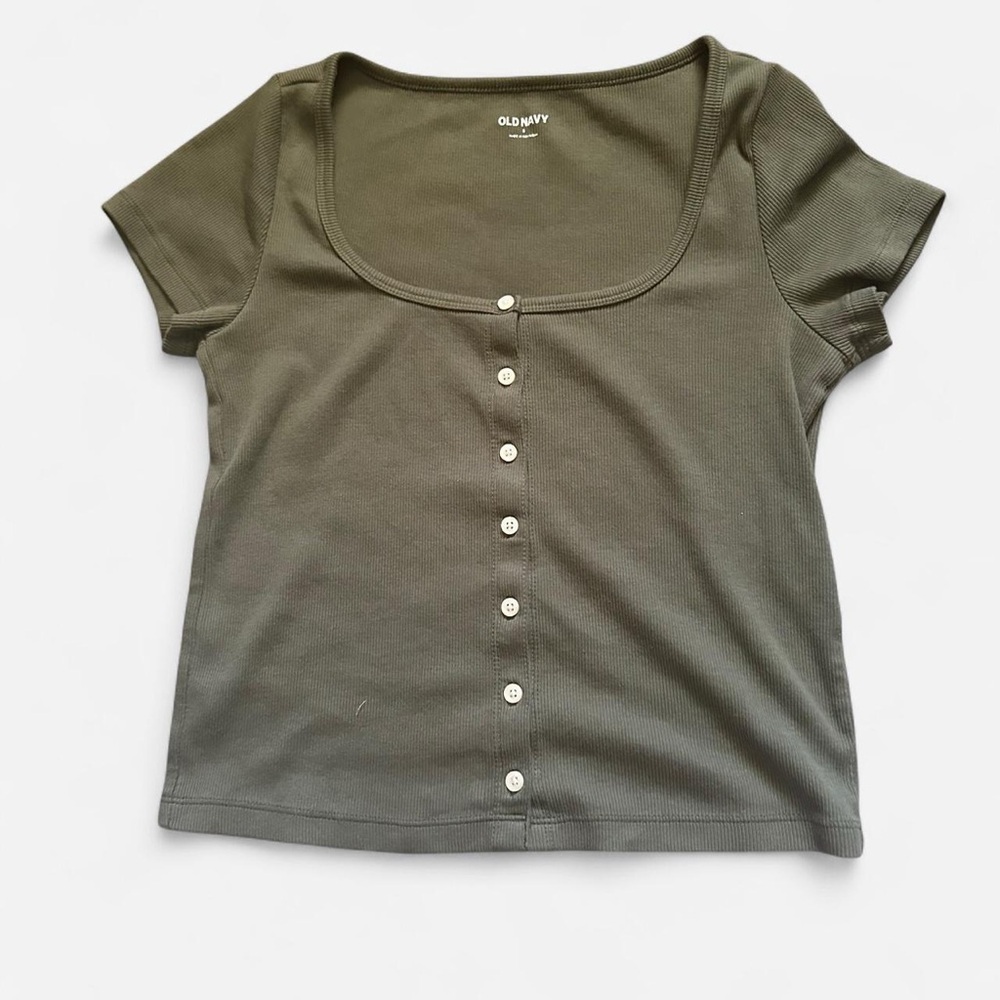 Old Navy Olive Button-Down Women's Shirt